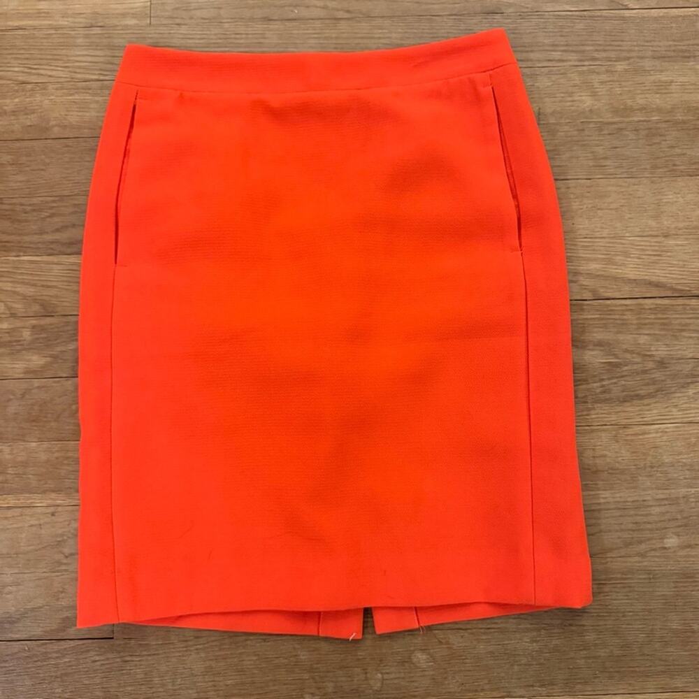 J. Crew The Pencil Skirt knee length coral pencil skirt size 0
 b5